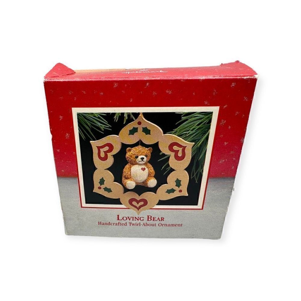 Hallmark Handcrafted Twirl-About Ornament Loving Bear 1988 QX493-4